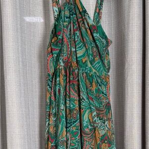 Maurices Strapless Paisley Dress in Green and Red
